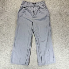 REWASH Women's Pants 9 Gray Wide Leg Linen Blend Casual