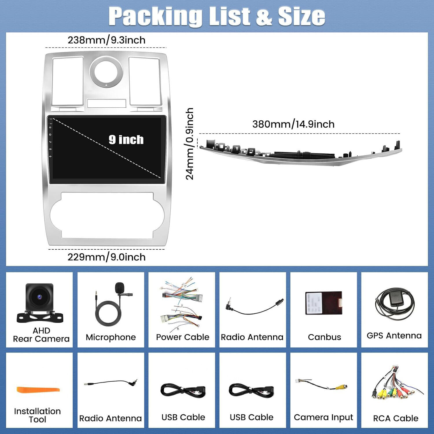 Android 12 Carplay Car Stereo Radio GPS Navi WIFI 5G For Chrysler 300C 2005-2010