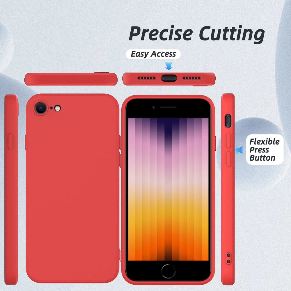 Phone Case For iPhone 7 8 SE 2nd 3rd 2022/2020 Liquid Silicone Screen Protector Phone Case For iPhone 7 8 SE 2nd 3rd 2022/2020 Liquid Silicone Screen Protector