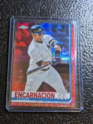 Edwin Encarnacion 2019 Topps Chrome Update #12 Red Refractor 2/5 Yankees