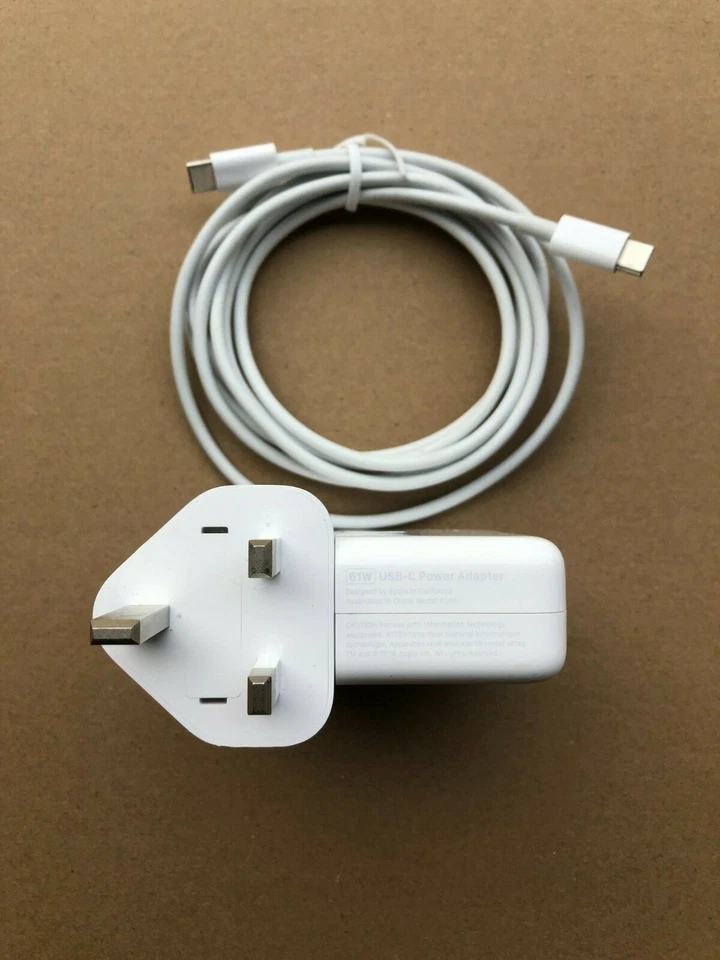 Cargador Adaptador de Alimentación Genuino Apple 61W USB-C Macbook Pro y Aire con Cable A1947 - Imagen 2 de 4