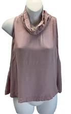 Free People CITY LIGHTS Blush Pink Crop Cowl Neck Tank size Med flowy