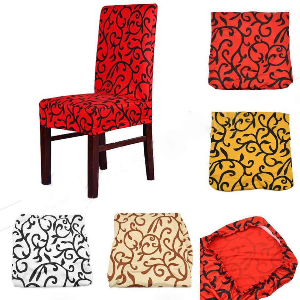 Super Fit Stretch Removable Washable Short Dining Chair Cover Protector