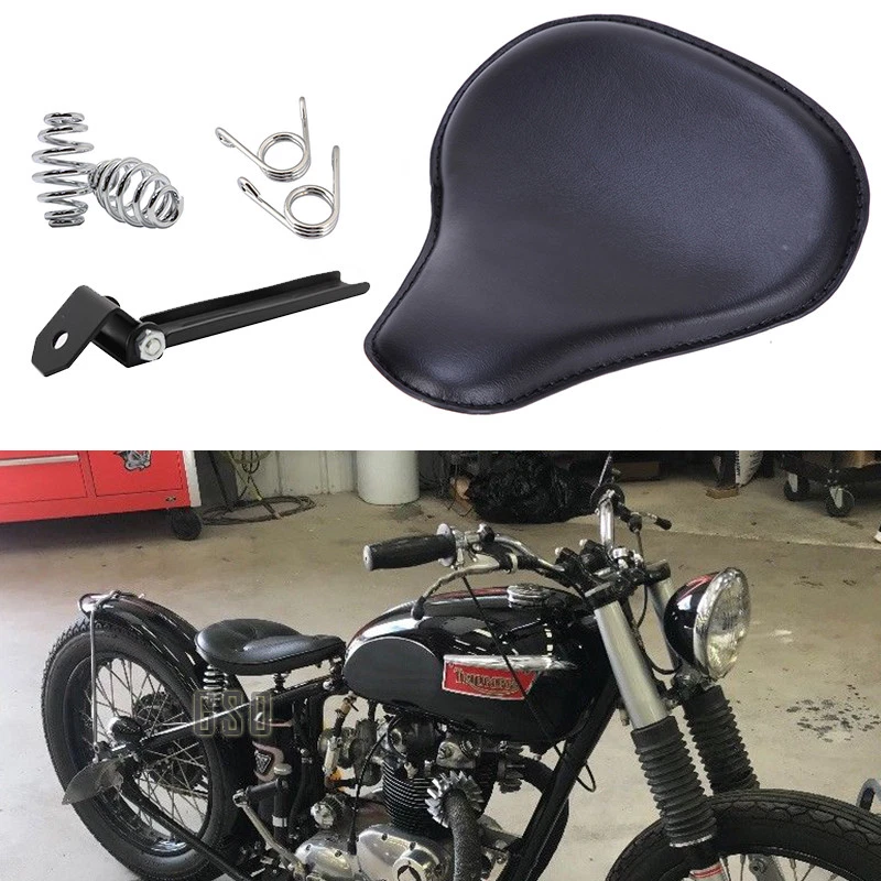 Motorcycle Solo Seats Black Leather For Triumph America Bonneville