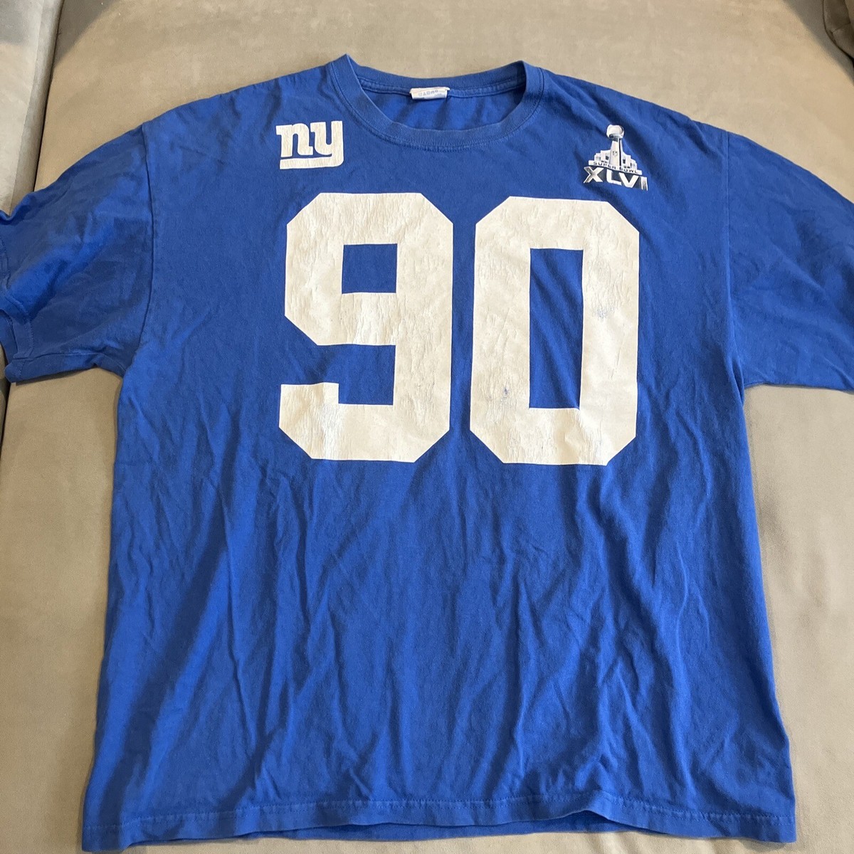 【NFL】ニューヨーク・ジャイアンツ PIERRE-PAUL シャツ 90 NY Giants - Jason Pierre Paul - #90 - Jersey Style T Shirt