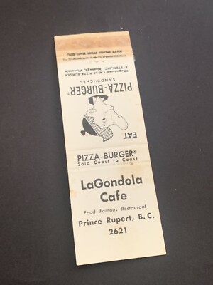Vintage Canada Matchbook  LaGondola Cafe  Prince Rupert