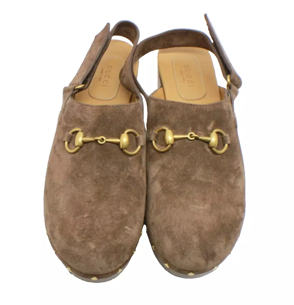 Gucci en daim fronde plate cloutée   chaussures de luxe design 