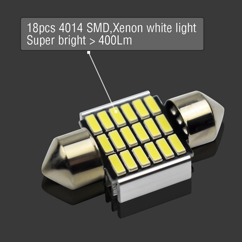 4PCS 31MM 30MM FESTOON 18SMD LED INTERIOR DOME MAP LIGHT BULB GLOBE 12V CAR 4WD - Picture 2 of 7