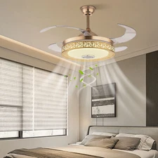 42 Inch Modern Ceiling Fan Light W/Remote Control Fandelier 6 Speed  for Bedroom