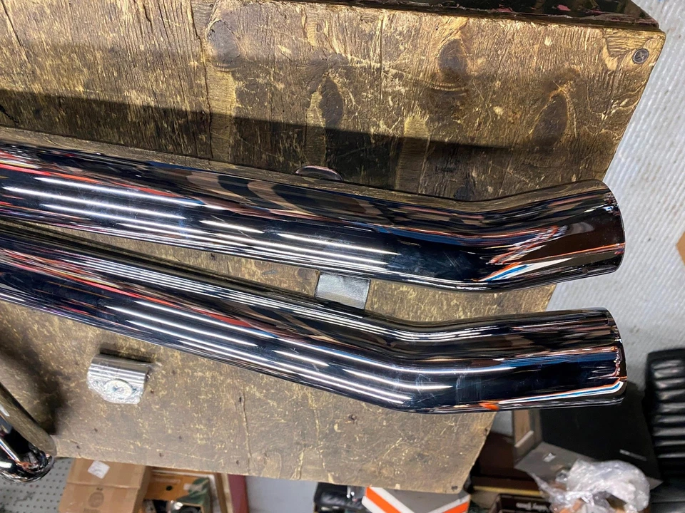 Tubos de escape personalizados Samson 2 1/4" Harley Softail Heritage Fatboy 86-99 Turn Dow Foto 4 de 4
