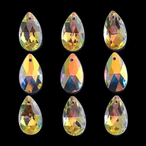 Multi Shape Crystal Charms - AB Color Glass Beads Jewelry Making Pendants 20Pcs - Picture 41 of 65