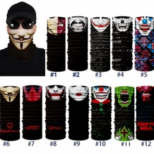 UV Protection Skull Clown Joker Balaclava Neck Gaiter Scarf Breathable Face Mask