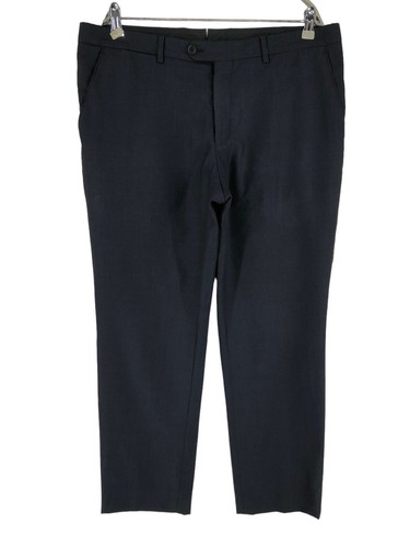Burberry's LONDON STRETCH one-tuck wool pants slacks for men, size W36 wool navy blue type Vintage Second Hand