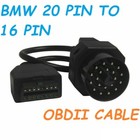 UK BMW 20 PIN TO 16 PIN OBDII CABLE OBD2 DIAGNOSTIC LEAD CONVERTER ADAPTOR