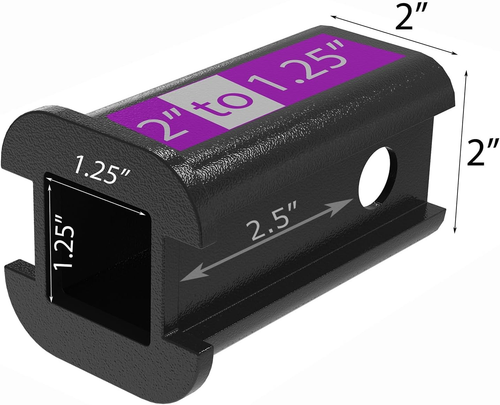 Convertidor adaptador de enganche receptor remolque metálico de 2" a 1-1/4" para carga C - Imagen 3 de 9