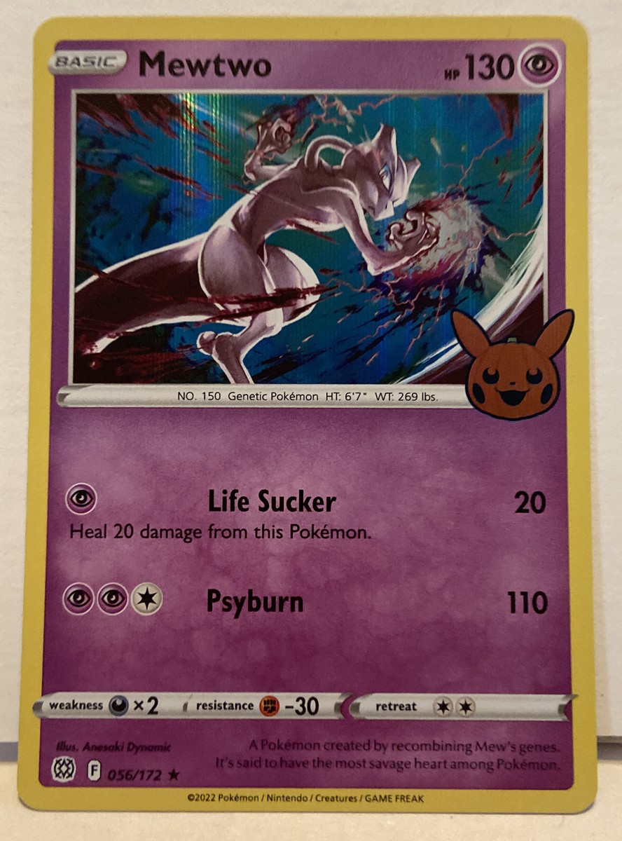 Mewtwo 56/172 Holographic Stamped Halloween Stamped Pokemon TCG