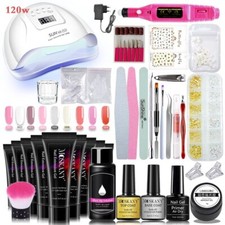 Set Manicure Kit Unghie Gel Completo Con Lampada UV Led Trapano Unghie Polygels