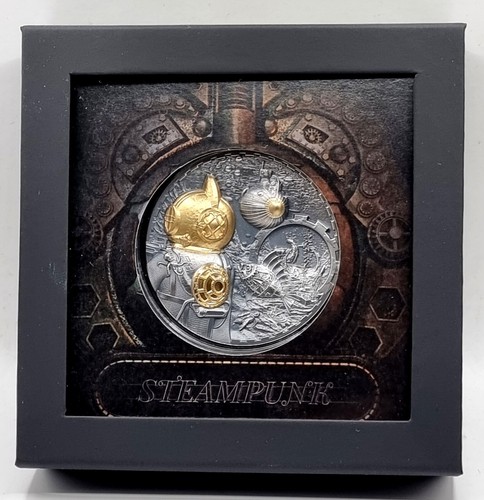 Cook Islands 2022 NAUTILUS Steampunk 3 Oz Silver Coin - Picture 4 of 4