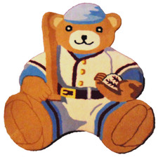 KIDS ROOM RUG AREA RUG BOYS BASEBALL/SOFTBALL FLOOR RUG 37.5"X32" BALL