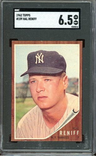1962 Topps Baseball #159 Hal Reniff SGC 6.5 - 第 1/2 張圖片