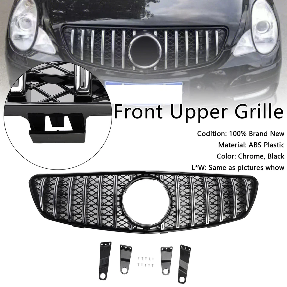 Front Bumper Grille Grill Fits Mercedes-Benz R-Class W251 R350 R500 2005-2009 Foto 2 de 4