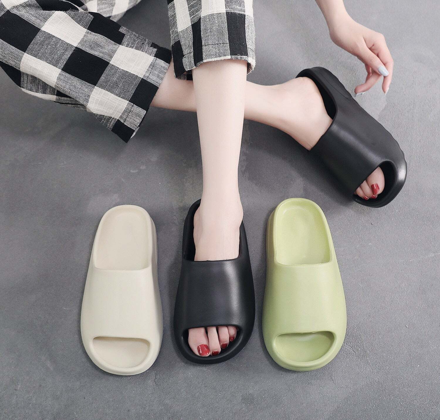 Pillow Slides Beach Love Island Outdoor Ladies Men Fashion Slippers Indoor  | eBay