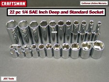 Craftsman Tools 22 Pc Standard Deep 14 Sae 6pt Ratchet Wrench Socket Set 21 20 Craftsman Tools 22 Pc Standard Deep 14 Sae 6pt Ratchet Wrench Socket Set 21 20