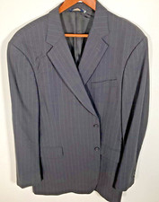 Brooks Blazer Men  s 46L Stretch Wool PINSTRIPE Regular Fit CLASSIC Sport Jacket