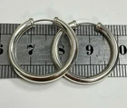 Sterling Silver 24mm Chunky Capped Sleeper Hoop Earrings - Solid 925 Silver