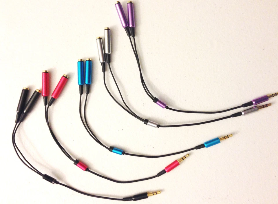 NTJ SPLITTER headphone jack 3.5mm aux auxiliary cable for iPod iPhone 4 5 6 plus - Image 2 of 4