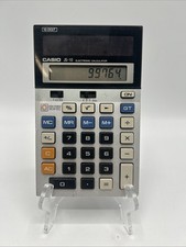 Vintage Casio J-10 Electronic Calculator 8 Digit - Tested & Working 16.5cm Long