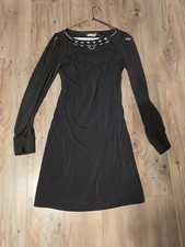 Eliza J Black Long Sleeve Cocktail Dress With Jewel Collar Statement Neck Piece