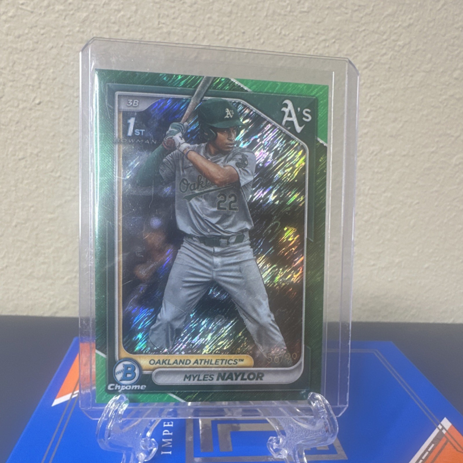 Bowman 2024 Chrome Myles Naylor BCP-136 Athletics Green Refractor /99 Rookie
