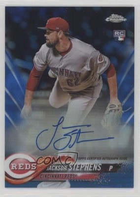 2018 Topps Chrome Rookie Blue Refractor /150 Jackson Stephens #RA-JS Auto RC 6fs