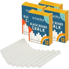 White Chalk for Chalkboard, Dustless,Classroom Chalks, 48 Pack