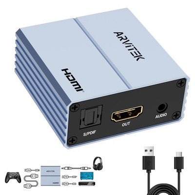 HDMI Audio Extractor 4K, HDMI to Optical 5.1 S/PDIF & 3.5mm AUX Audio Adapter...