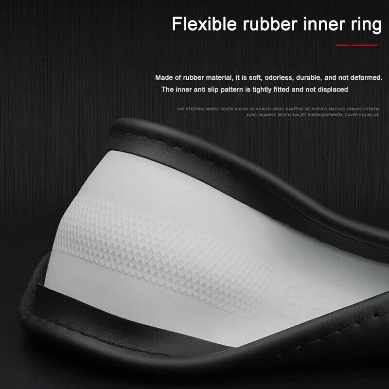 15" Leather Car Steering Wheel Cover Car Accessories for Mazda CX-5 - Image 3 of 4