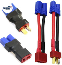 4Pcs RC Lipo Battery Connector Adapter Compatible with EC3 to T Male Female Conn
