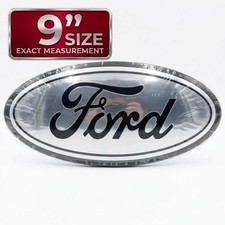 9 Ford Emblem Chrome Black Mirror Silver Oval Badge For Grille Or Tailgate