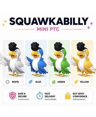 Pokémon PTC Go Non Shiny Squawkabilly Mini PTC All Plumage Colors iPOGO