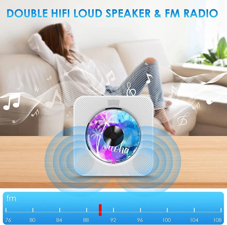 MIni CD Player Bluetooth eingebauten HiFi Lautsprechern Desktop-CD-Player - Bild 4 von 4