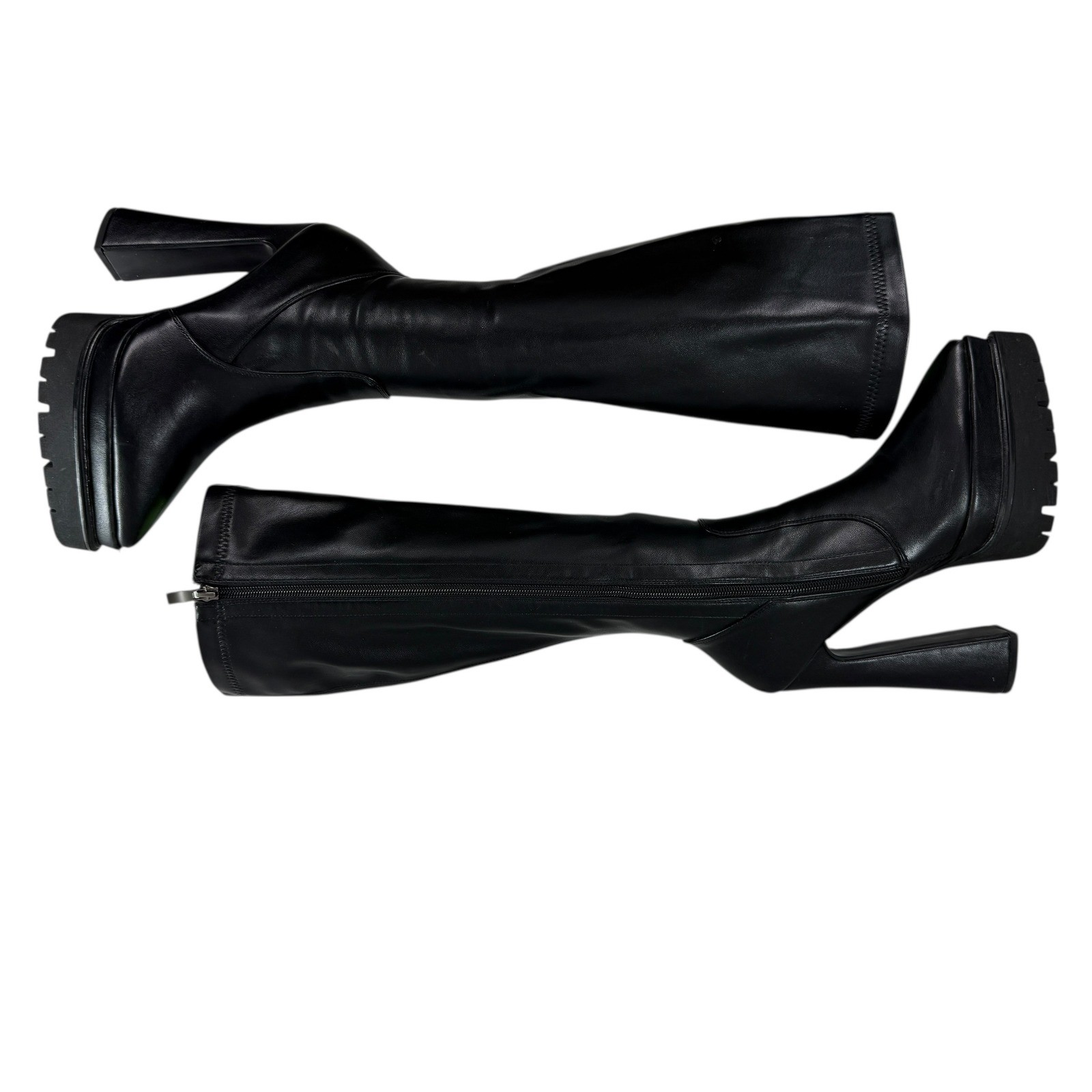 Onlymaker Black Pointed Toe Double Platform Knee … - image 9