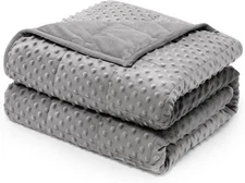 Wemore Minky Dot Weighted Blanket for Adults Queen 60 x 80 12lbs, Dark Grey