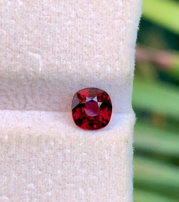 GIE Certified 9x9 MM Natural Red Ruby Flawless Cushion Cut Loose Gemstone A++