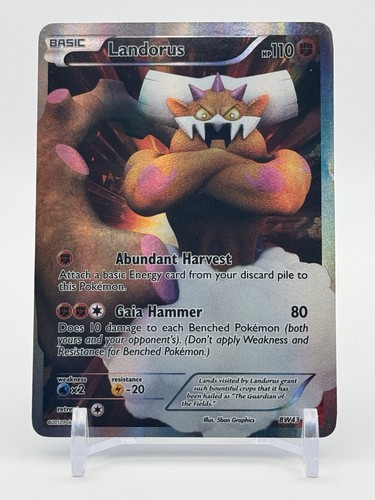 2012 Pokemon Black & White Black Star Promo Landorus Full Art BW43 LP Damage