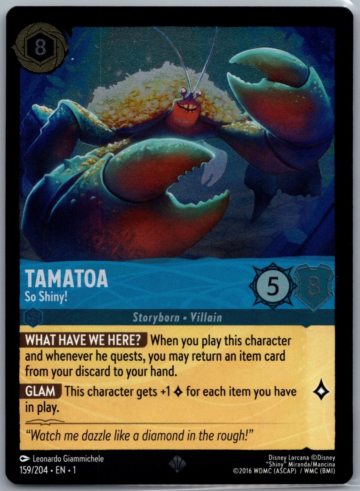Tamatoa - So Shiny! Foil Super Rare The First Chapter 159/204 NM