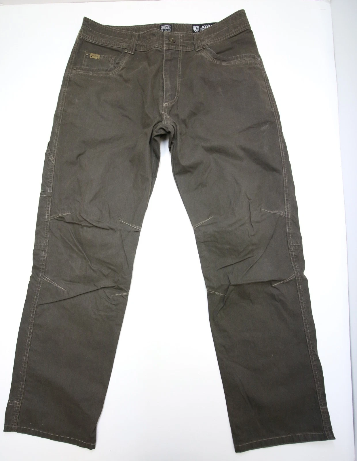 Kuhl Revolvr Pants 34x32 Brown Patina Dye Canvas Hiking Outdoors Work