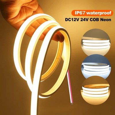 Waterproof COB LED Strip Light 12V 24V Flexible LED Neon Light 0.5-20M 320LEDs