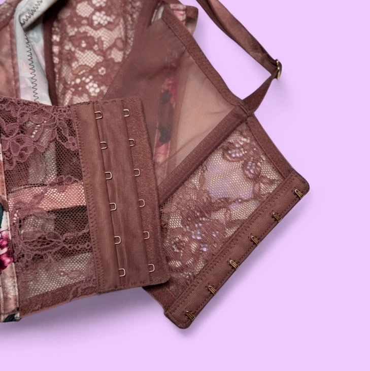 Lencería Victoria’s Secret Dream Angels de encaje floral ☼CorsetTop Vintage Rosa M Foto 4 de 4