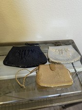 Vintage Metal Mesh Evening Bags - Navy Blue, Silver  Gold